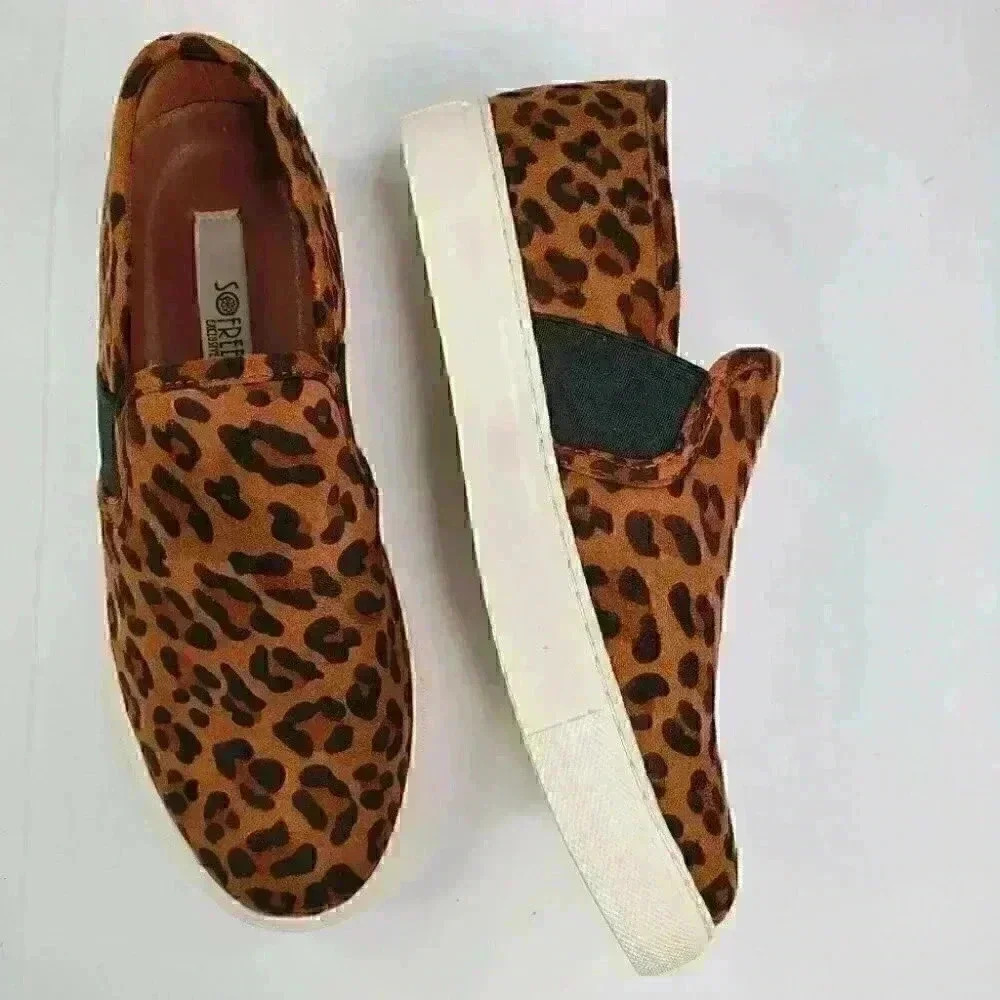Sofree Exclusive Women's Fashion Leopard Platform Sneakers Slip On Shoes Size 6 - Picture 5 of 9